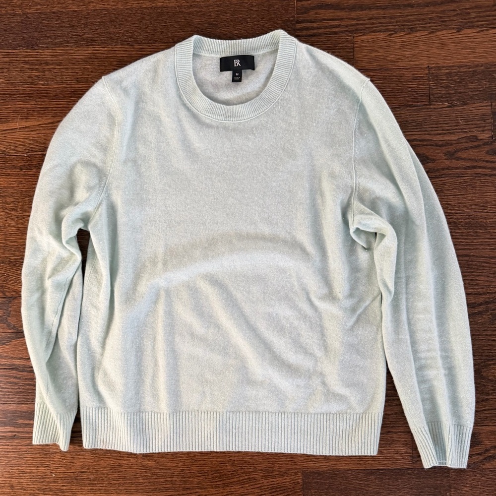 BR Cashmere Linen Blend Crewneck Sweater – Mint Green – Size M